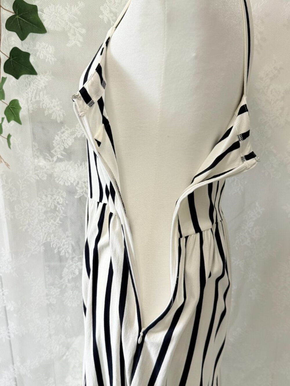 LOFT Black White Striped Tiered Sundress Size 2 Sleeveless Summer Dress - Picture 7 of 15